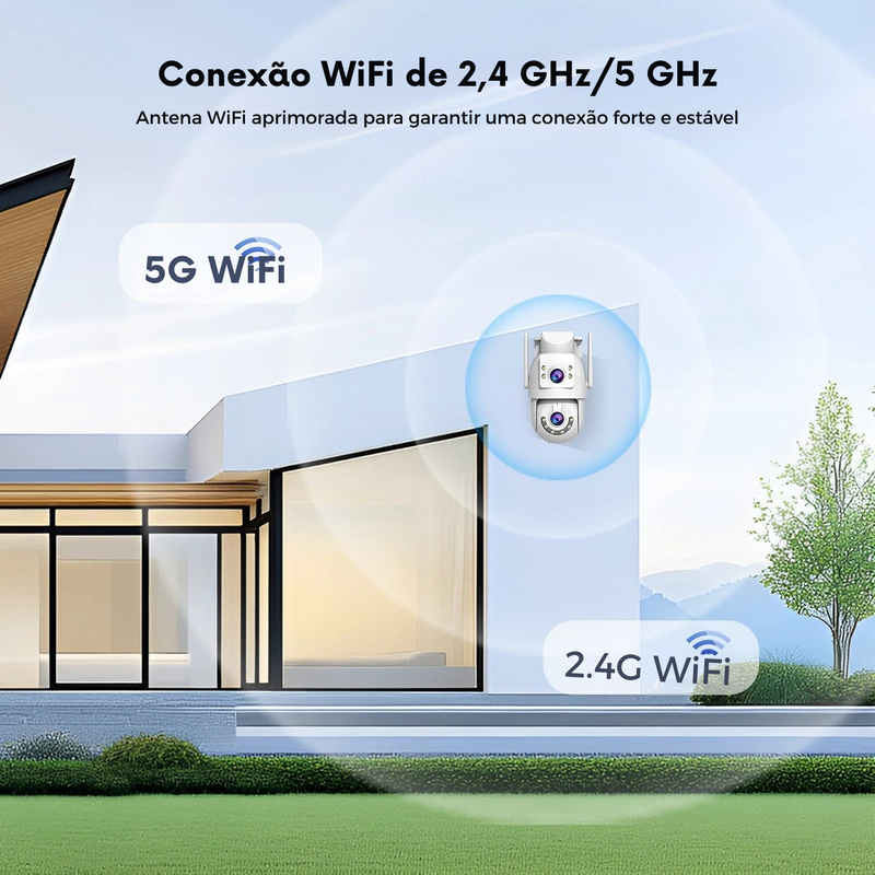 📹 Câmera de Segurança Jooan 4K 8MP Wi-Fi PTZ | Lentes Duplas | Zoom Digital 5X | Visão Noturna Colorida | IP66 à Prova d’Água | Monitoramento Remoto via App