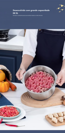 Triturador de alimentos multifuncional-  Elétrico Inox 5L - 5 velocidades