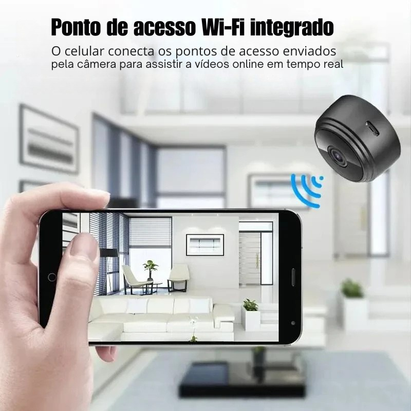 📹 Mini Câmera WiFi A9 | 720P HD | Monitoramento Inteligente