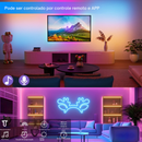 💡 Fita de LED Neon RGB 5V USB |  5M | Flexível e À Prova d’Água | Controle Bluetooth + Controle Remoto | Decoração Dream Color para Casa, TV e Ambiente Externo