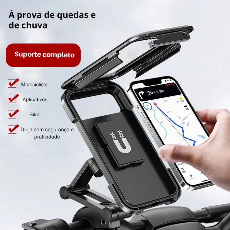 Suporte de celular para motocicleta - A prova d'água - Universal - Rotação 360º