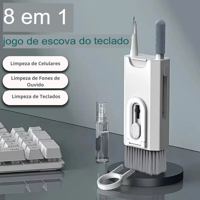 Kit de limpeza de eletrônicos 8 em 1 - Celular, Fones de Ouvido, Notebook e Teclados