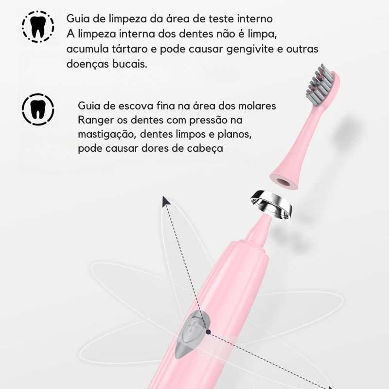Escova de Dente Elétrica para Adultos – Alta Performance, Portátil e à Prova d'Água: