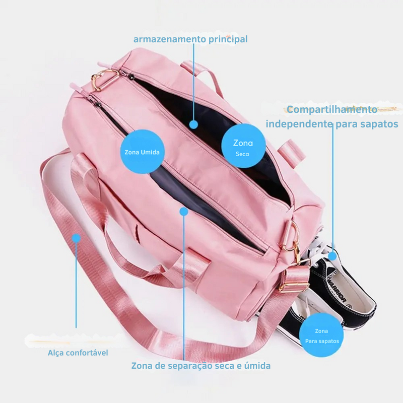 Bolsa de Viagem Esportiva Feminina com Compartimentos Inteligentes