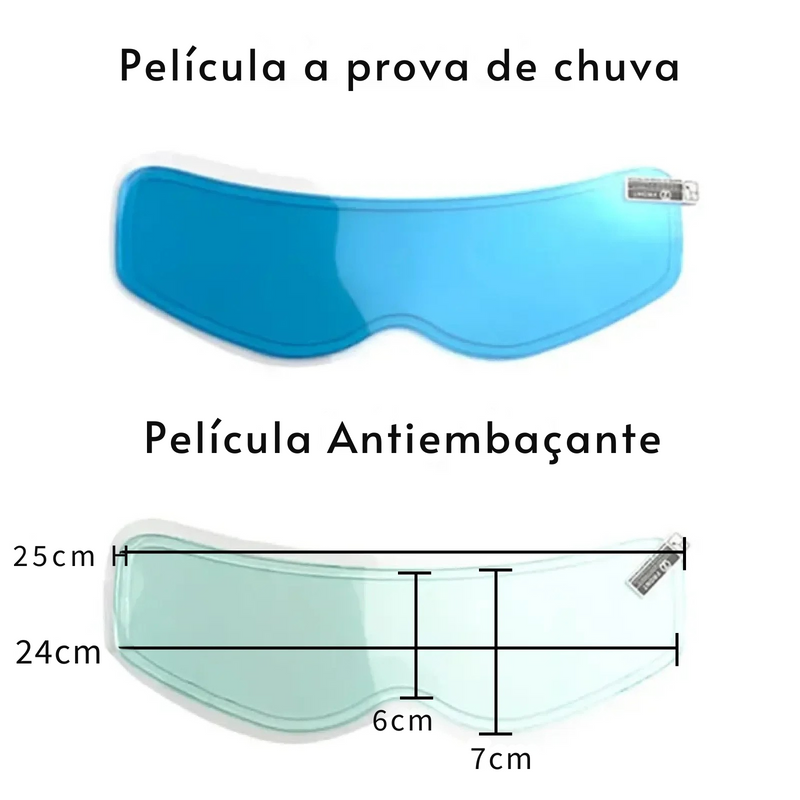 Película anti-chuva para viseira de capacete de motocicleta -  Película anti-embaçamento - Alta definição