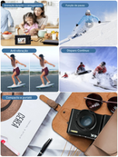 📸 Câmera Digital MELCAM 4K – 48MP | Autofoco | Anti-Tremor | 16X Zoom | Tela Flip 180° | Flash Integrado | Compacta e Leve | Vlogging, YouTube, Viagens