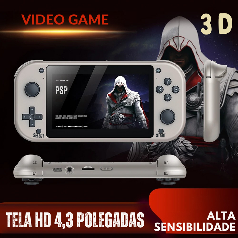 🎮 Console Portátil M17 Retrô | Tela IPS 4.3” | 19.000 Jogos | Sistema Linux Open Source | 64GB