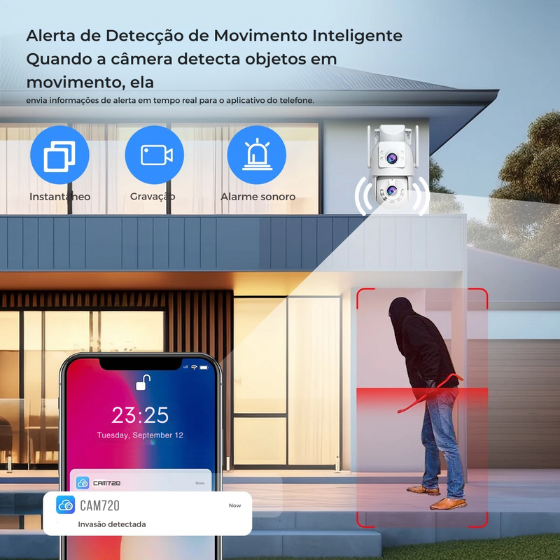 📹 Câmera de Segurança Jooan 4K 8MP Wi-Fi PTZ | Lentes Duplas | Zoom Digital 5X | Visão Noturna Colorida | IP66 à Prova d’Água | Monitoramento Remoto via App