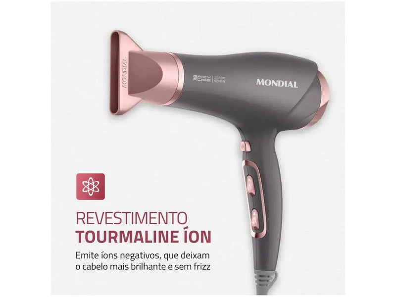 Secador Mondial Keratin Graphite e Rosé - Hair Dryer - 220V