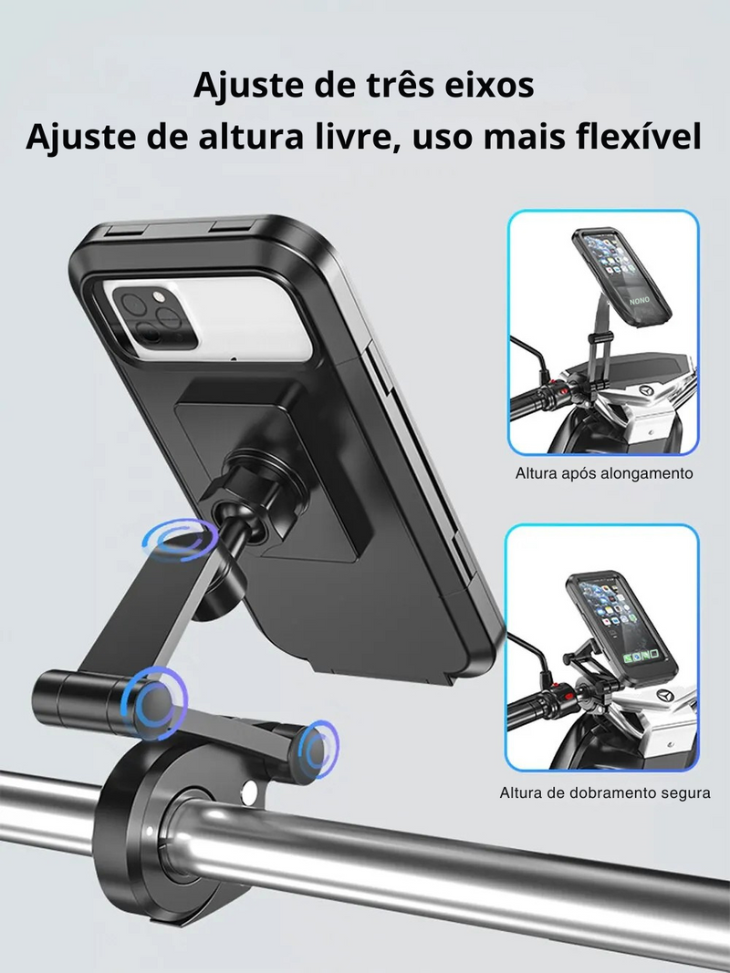 Suporte de celular para motocicleta - A prova d'água - Universal - Rotação 360º