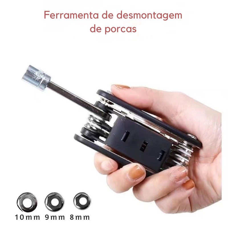 Conjunto de ferramentas multifuncional 16 em 1 (Motocicletas, Bicicletas e uso Doméstico)