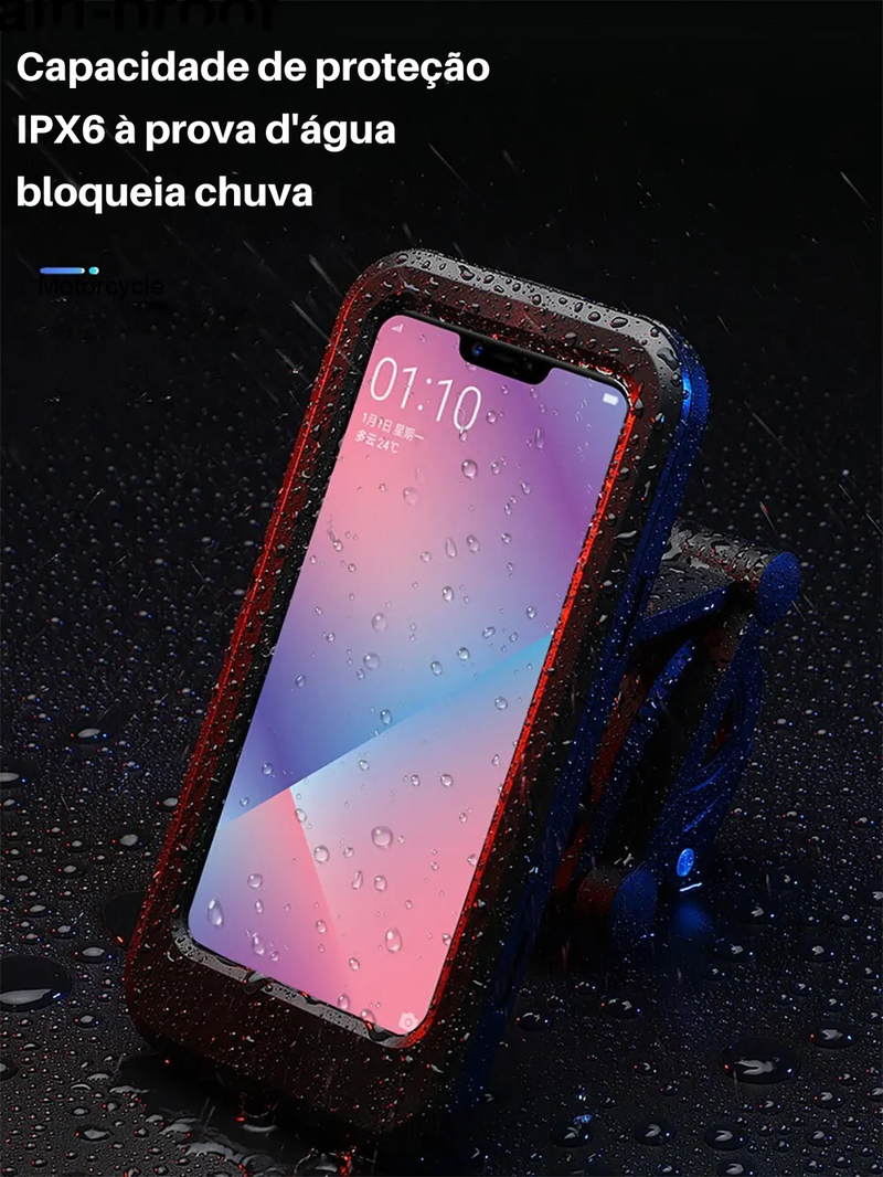 Suporte de celular para motocicleta - A prova d'água - Universal - Rotação 360º